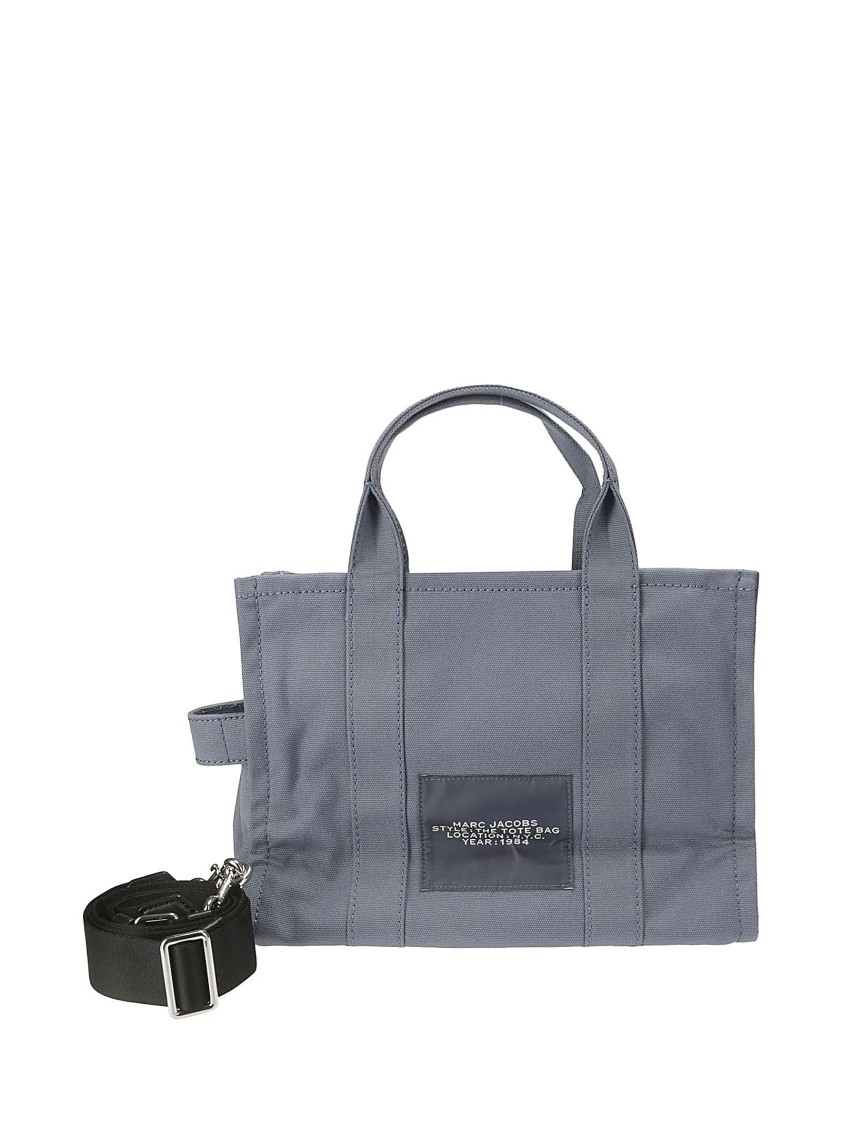 Marc Jacobs Structured Canvas Tote Bag With Contrasting Strap In Blue