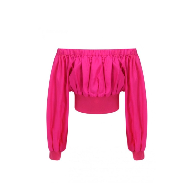 Shop Alexander Mcqueen Pink Cropped Silk Top