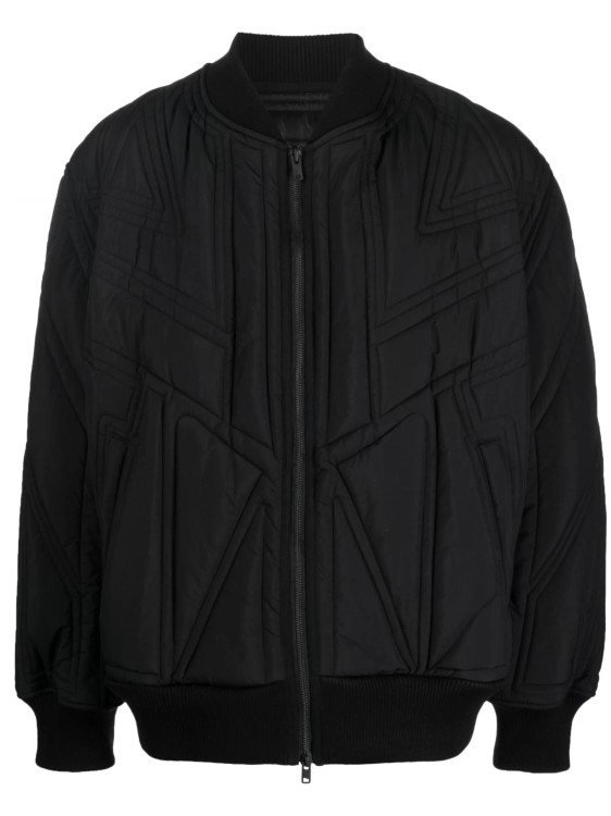 Y-3 BLACK QUILTED BOMBER JACKET