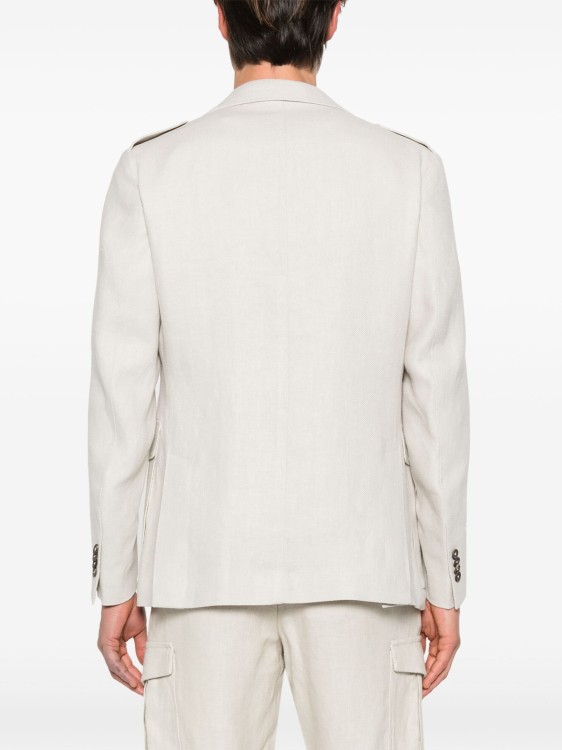 Shop Eleventy Beige Single-breasted Jacket In White