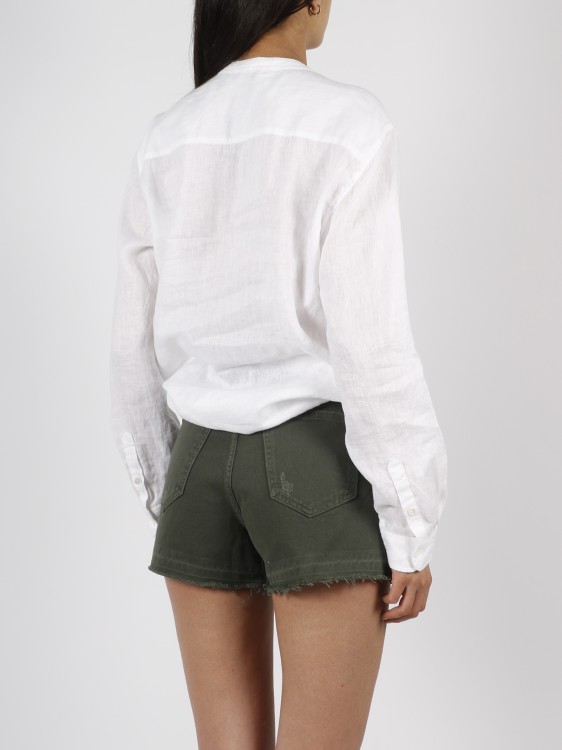 Shop P.a.r.o.s.h Embroidered Linen Shirt In White