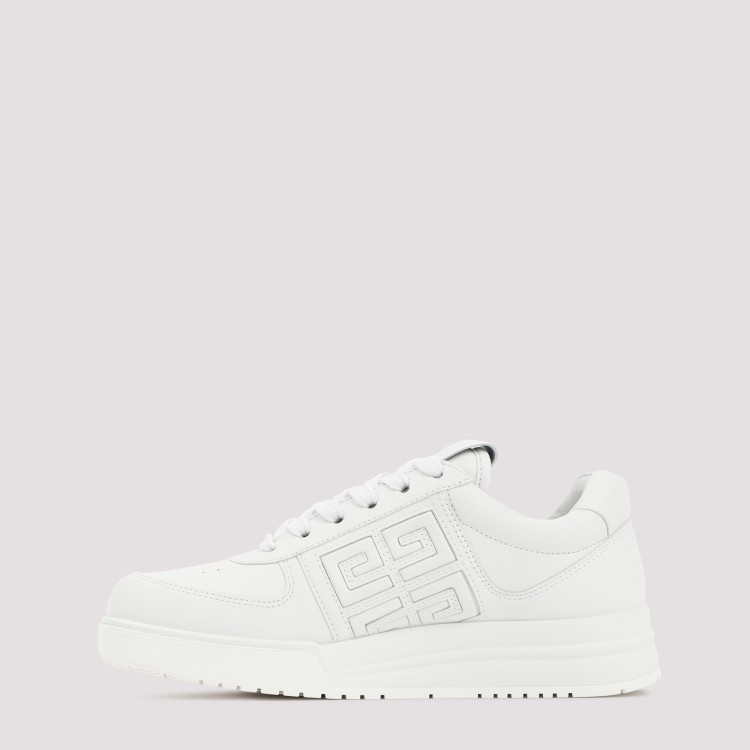 Shop Givenchy White Leather G4 Basket Sneakers