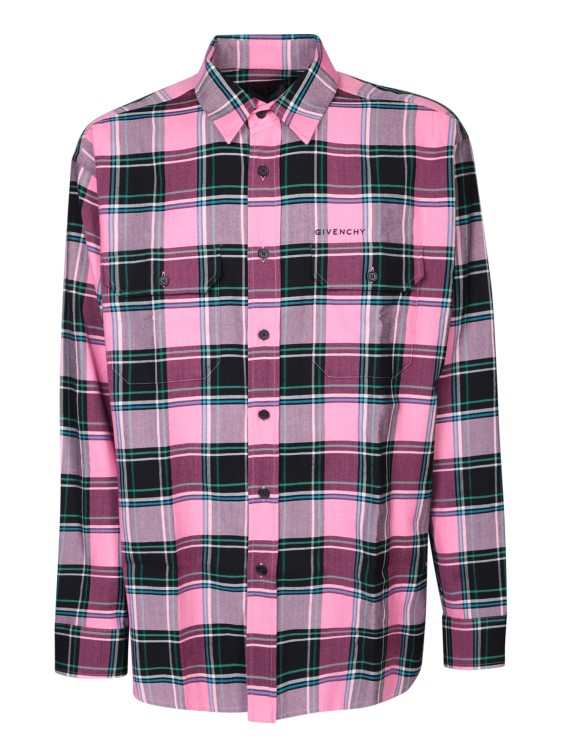 Givenchy All-over Check Motif Shirt In Pink