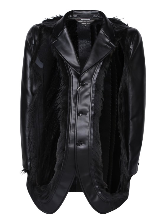 Comme Des Garçons Faux-fur Details Jacket In Black
