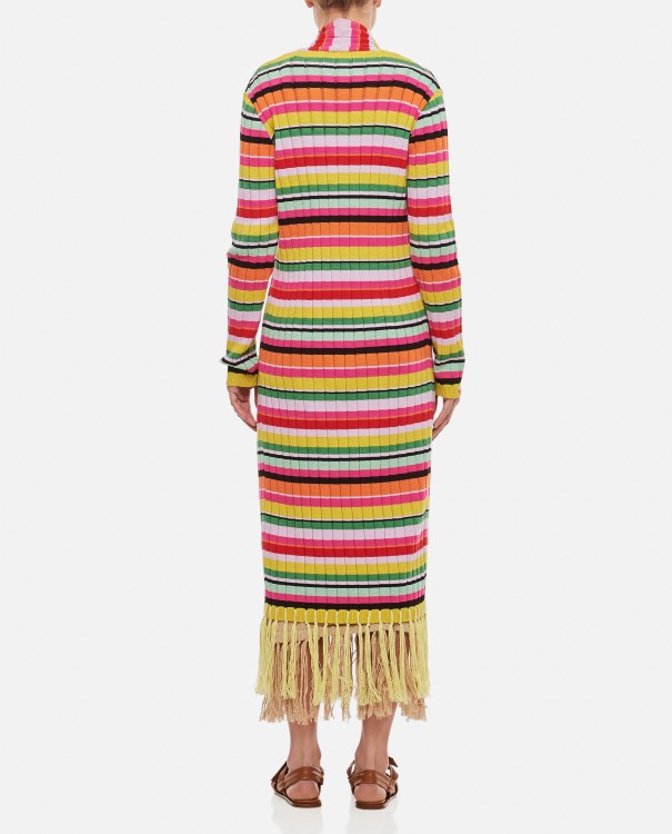 Gio Giovanni Gerosa Cotton Fringes Long Cardigan In Multicolor