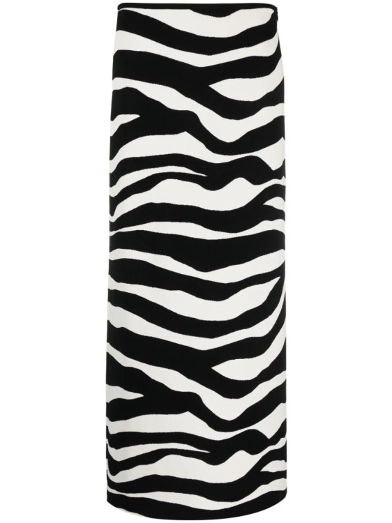 Jil Sander Zebra-print Maxi Skirt In Black