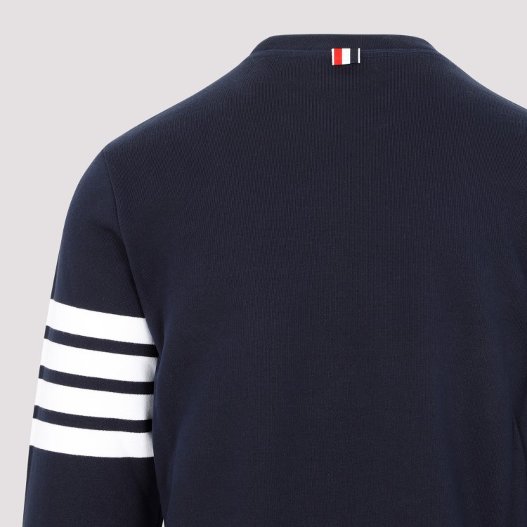 Shop Thom Browne Navy Cotton Classic 4-bar Sweatshirt In Blue