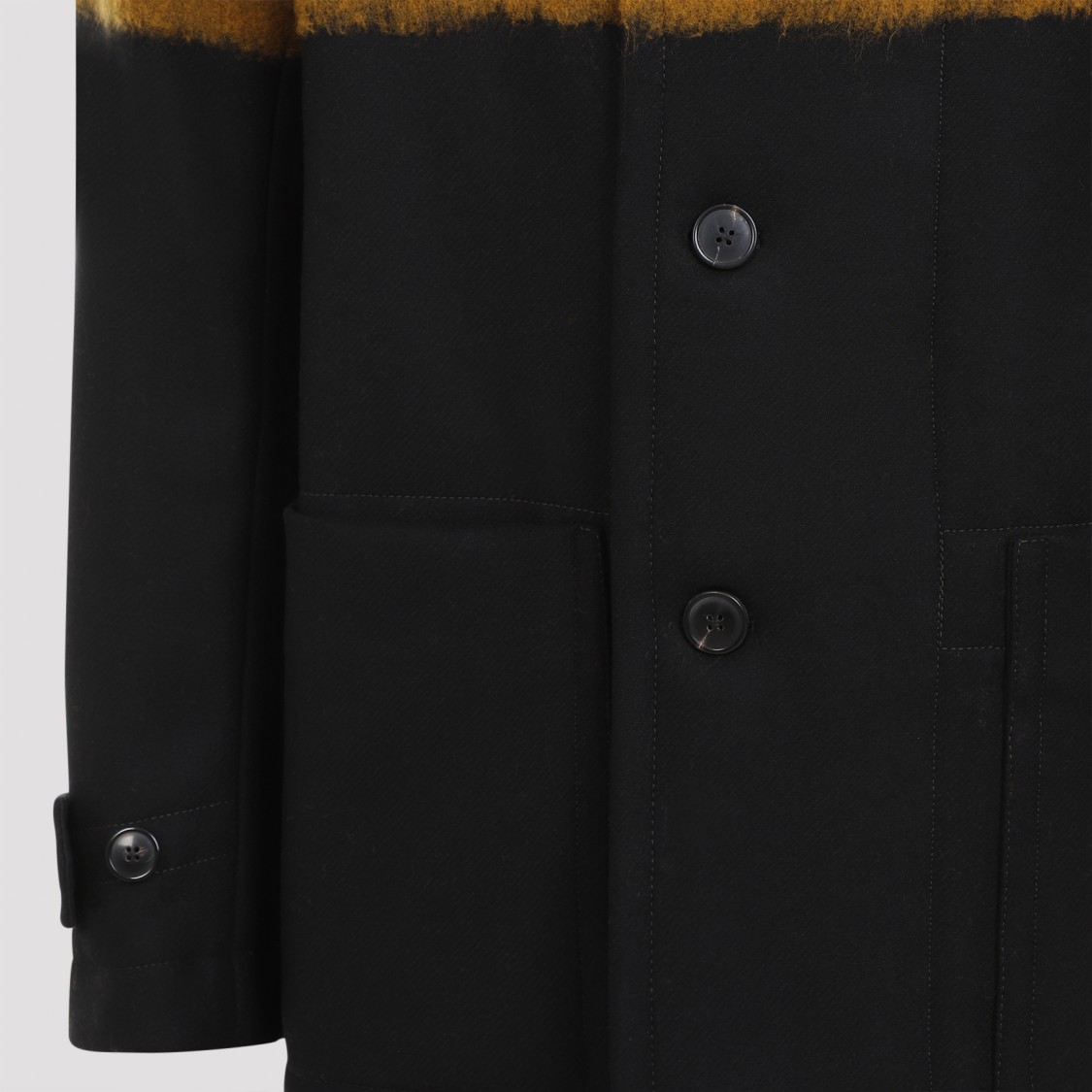 Dries Van Noten Multicolor Stand Collar Coat In Brown