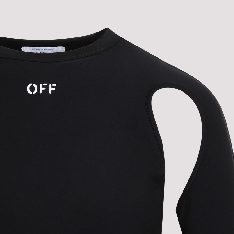 Shop Off-white Sleek Black White Polyamide Crop Top