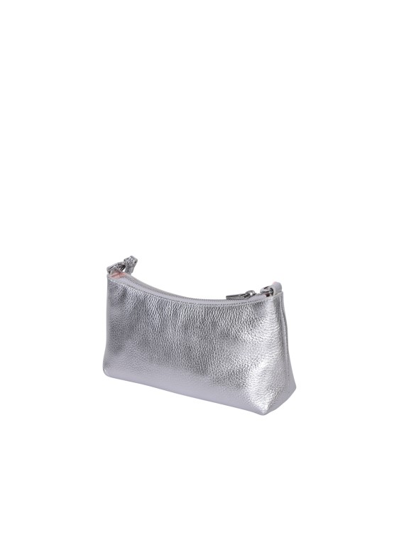 Shop Coccinelle Silver Metallic Leather Shoulder Bag