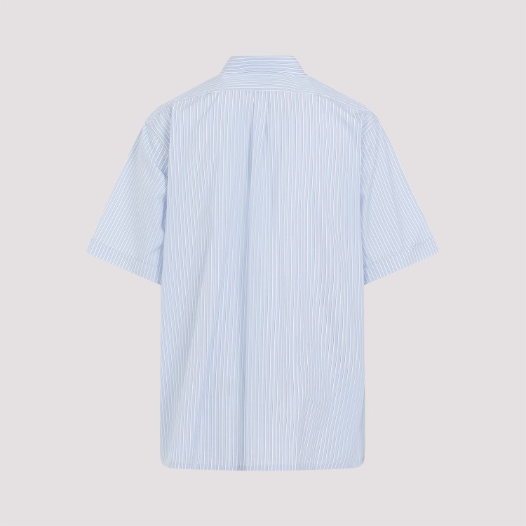 Shop Givenchy Light Blue Cotton Short Sleeves Pocket Shirt
