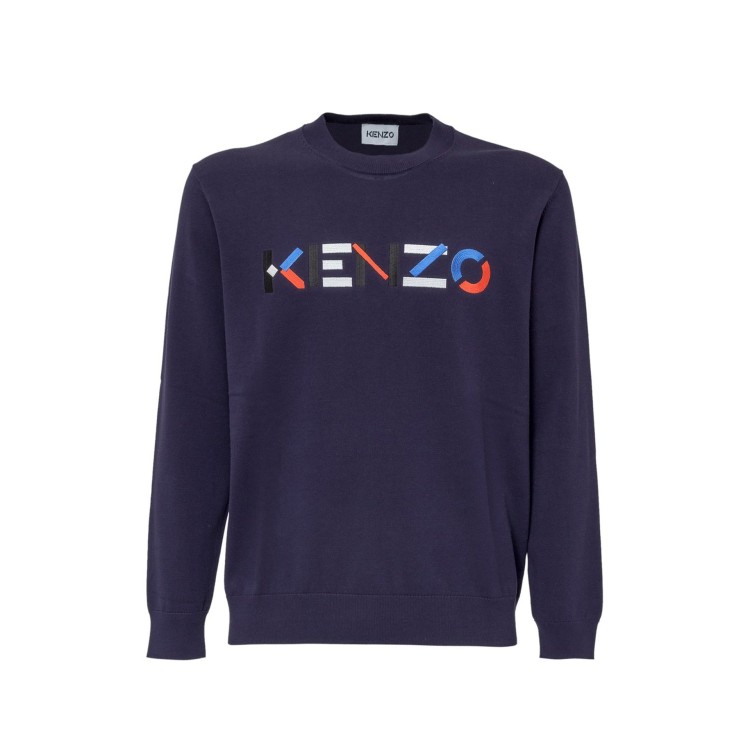 Shop Kenzo Cotton Logo Sweater In Black