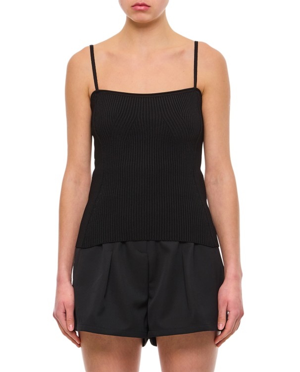 Shop Jacquemus Ribbed Knit Top In Black