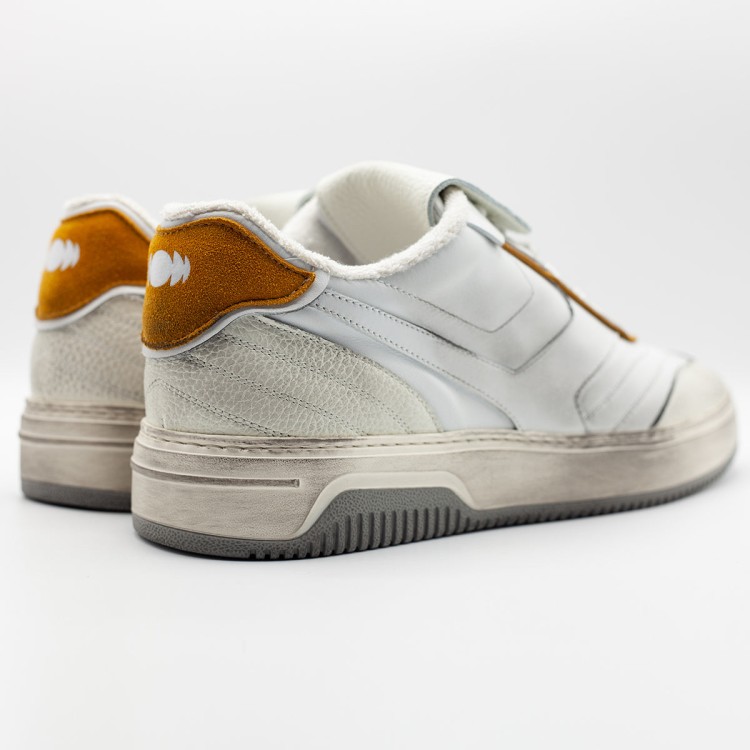 Pantofola D'oro Distressed Leather Sneakers In White