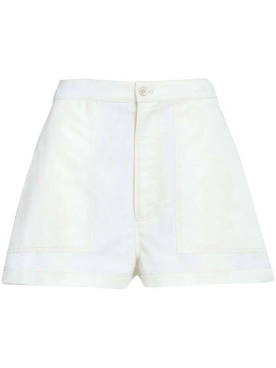 Shop Marni Logo-embroidered High-waist Shorts In White