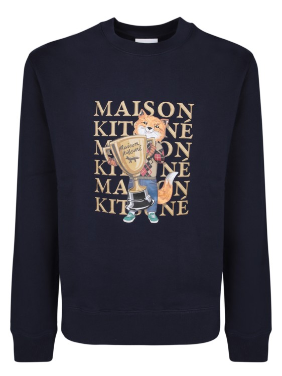 Maison Kitsuné Blue Sweatshirt In Black