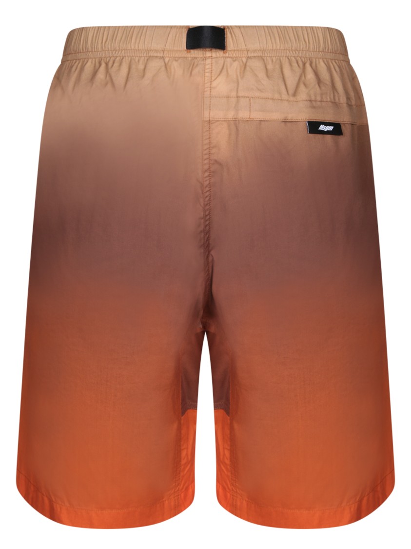 Msgm Bermuda Shorts With Elasticated Rise And Buckle Fastening For Ultimate Comfort In Brown