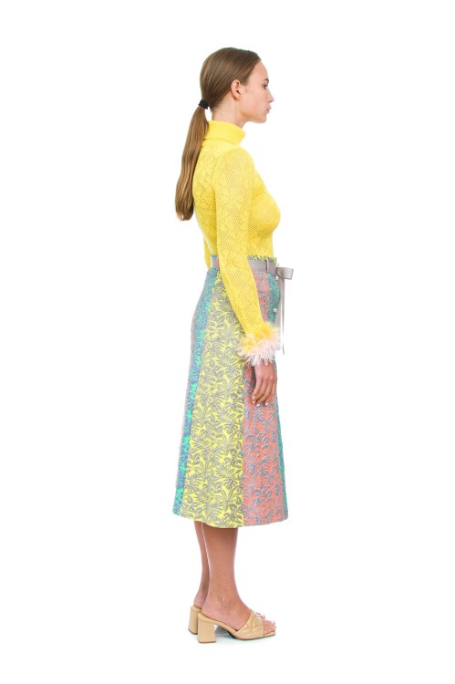 Shop Andreeva Yellow Knit Turtleneck With Handmade Knit Details