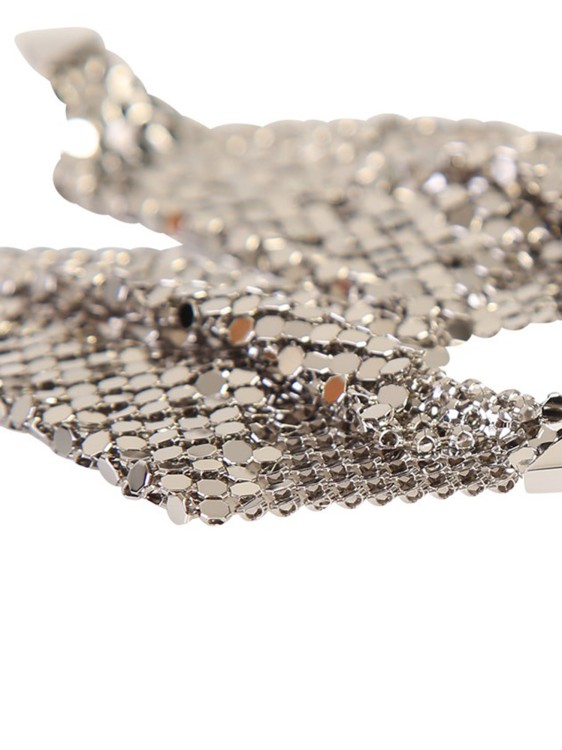 Shop Rabanne Metal Mesh Earrings In Silver