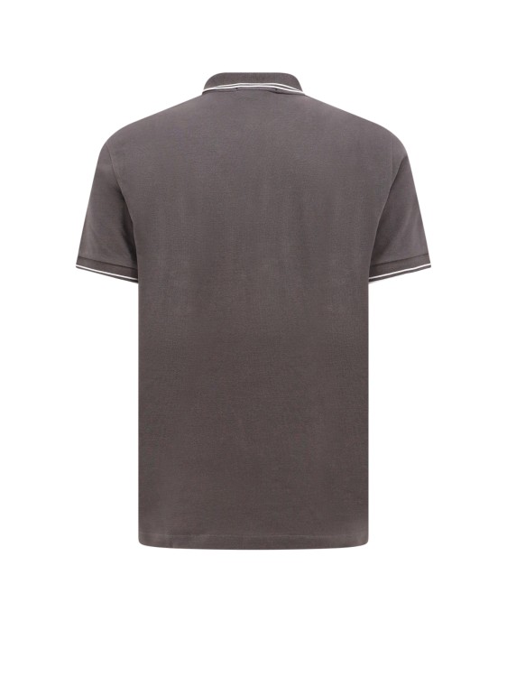 Shop Stone Island Organic Cotton Polo Shirt With Frontal Logo In Grey