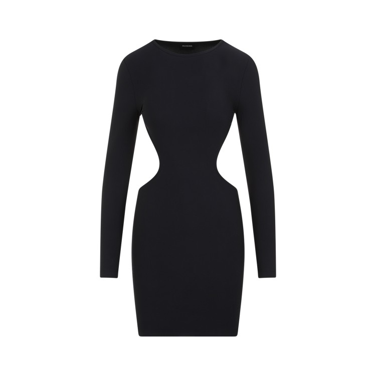 Shop Balenciaga Cut Out Black Polyamide Mini Dress