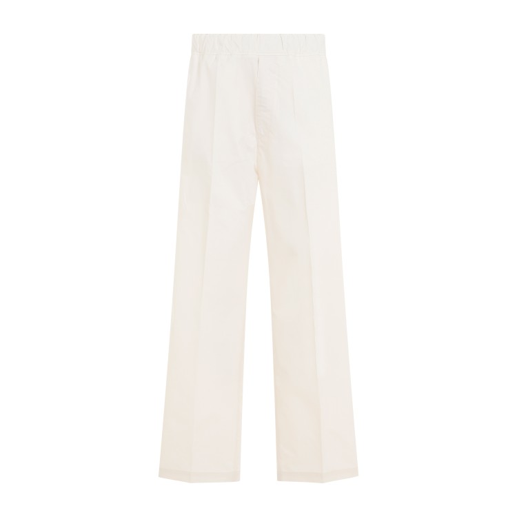 Shop Moncler Ivory Cotton Track Pants In White