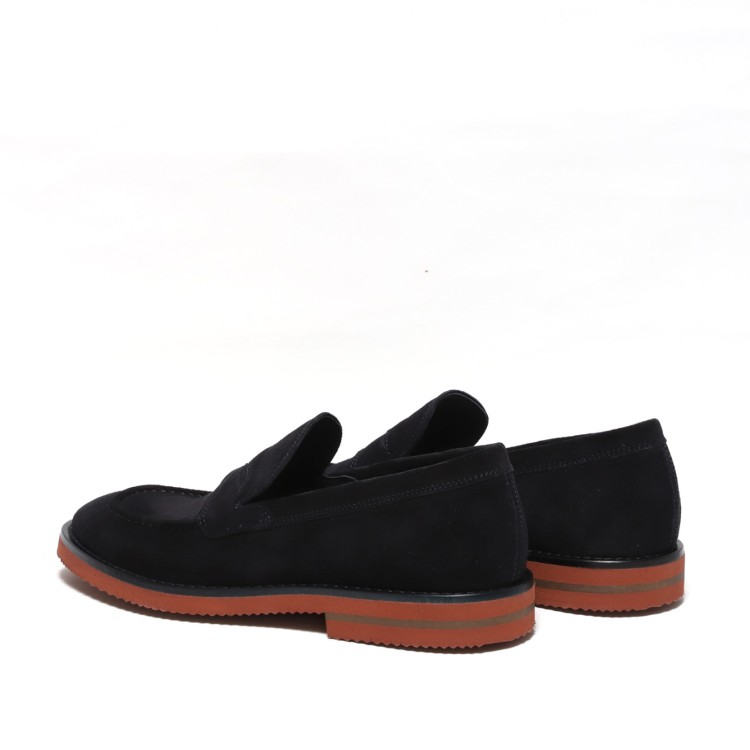 Hundred 100 Blue Suede Moccasin In Blue