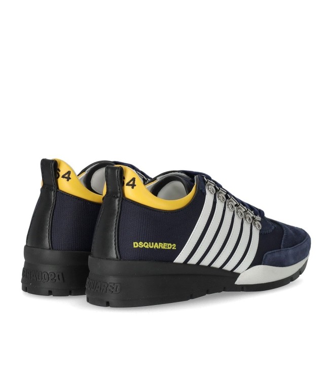 Shop Dsquared2 Legenday Navy Blue Yellow Sneaker In Black