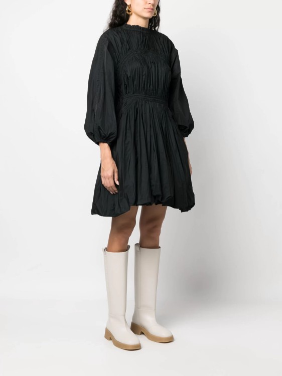 Shop Jil Sander Pleated Black Mini Dress