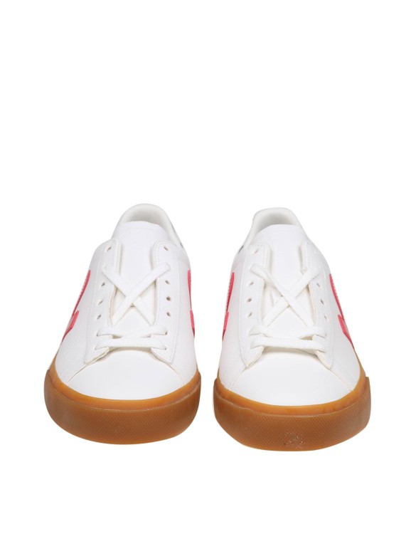 Shop Veja Campo Chromefree In White/red And Green Leather