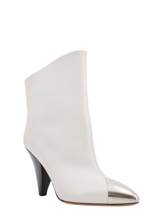 Shop Isabel Marant Leather Ankle Boots In White