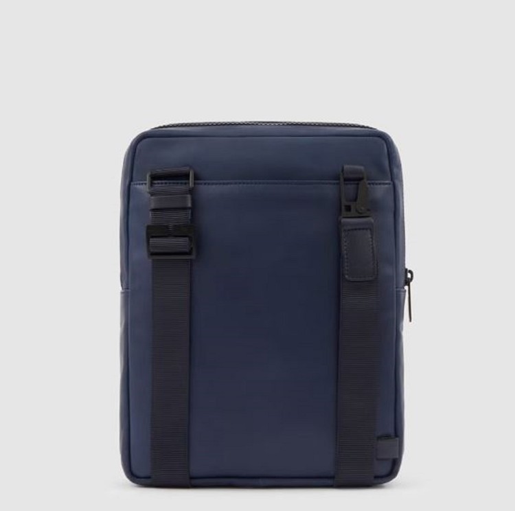 Shop Piquadro Blue Leather Shoulder Bag In Black