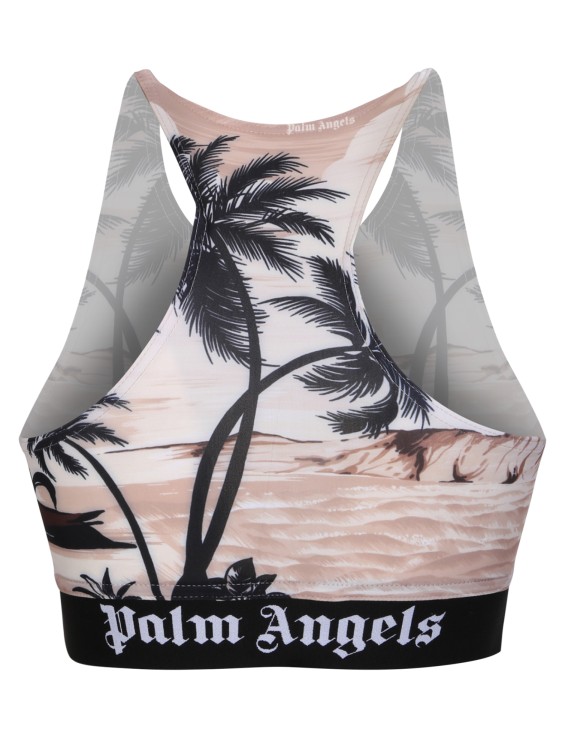 Shop Palm Angels Stretchy Sports Top In Neutrals