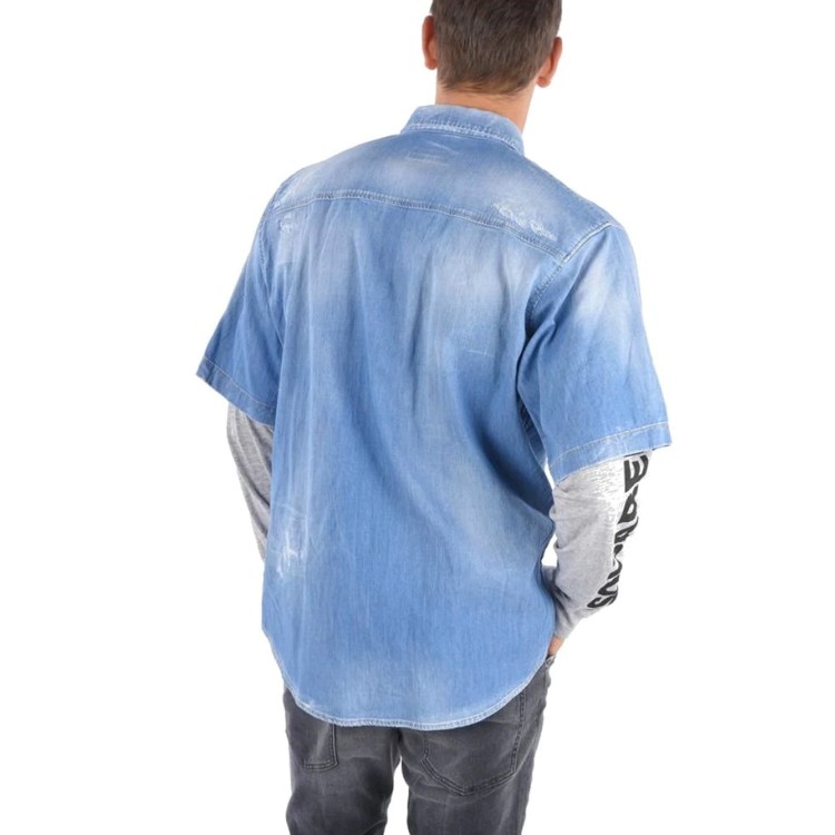 Shop Dsquared2 Cotton Denim Shirt In Blue