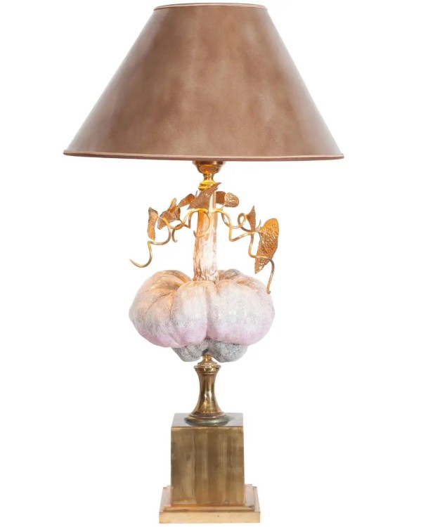 Unknown Hollywood Regency Table Lamp In Porcelain And Brass In Not Applicable