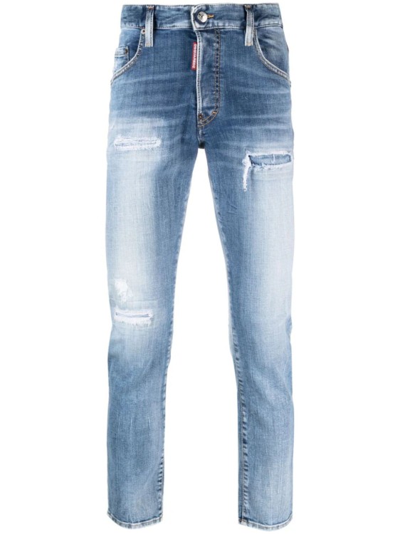 DSQUARED2 MID-RISE SKINNY JEANS WITH LOGO PATCH