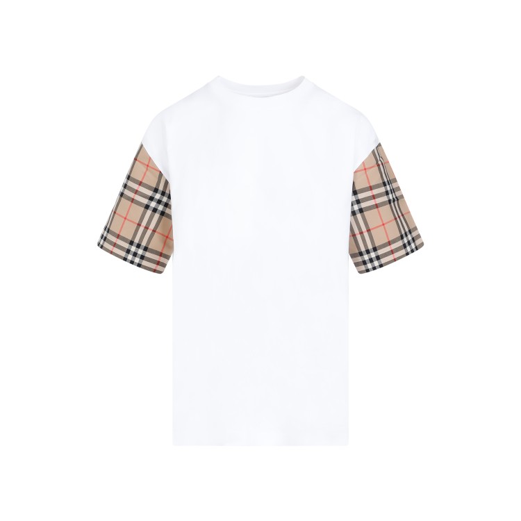 Shop Burberry White Cotton Carrick T-shirt