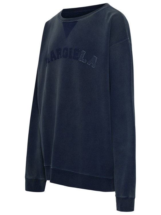 Shop Maison Margiela Organic Blue Cotton Sweatshirt In Black