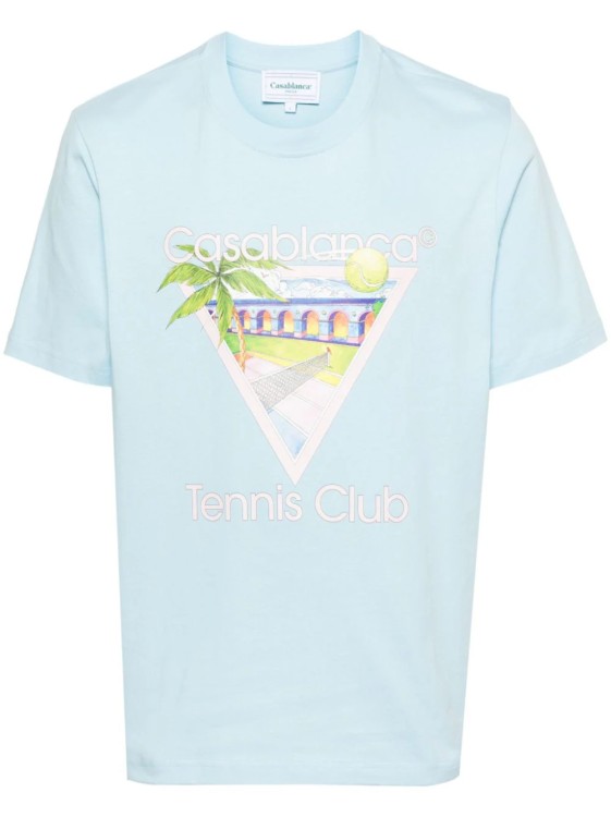 Blue Tennis Club T-Shirt by Casablanca in Blue color for Luxury