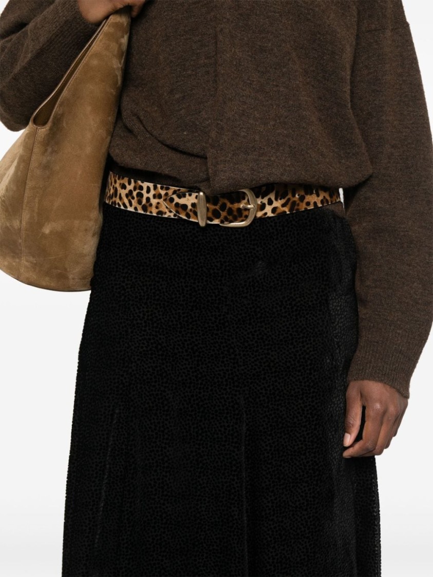 Isabel Marant Katae Flared Midi Skirt In Black