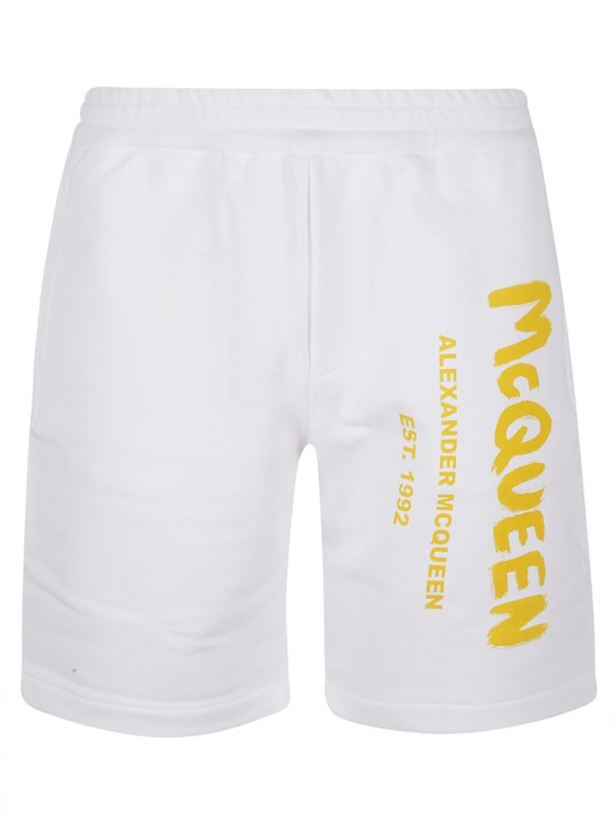 Shop Alexander Mcqueen Pure Cotton Shorts In White