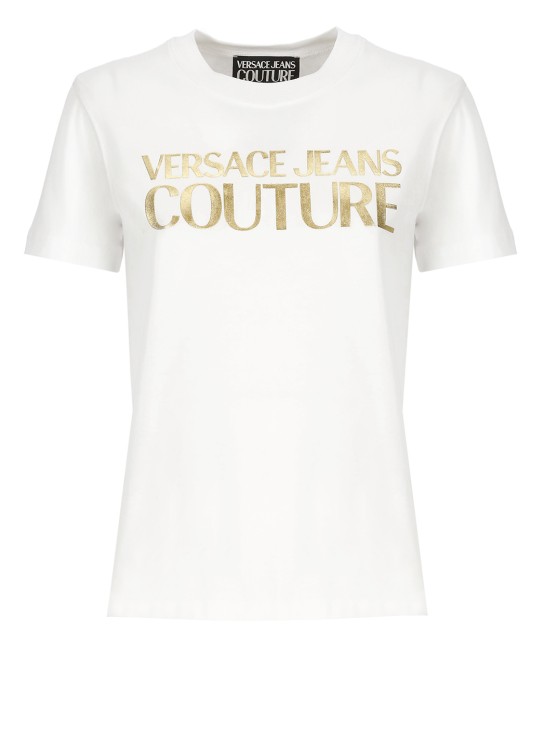 Shop Versace Jeans Couture Logoed T-shirt In White