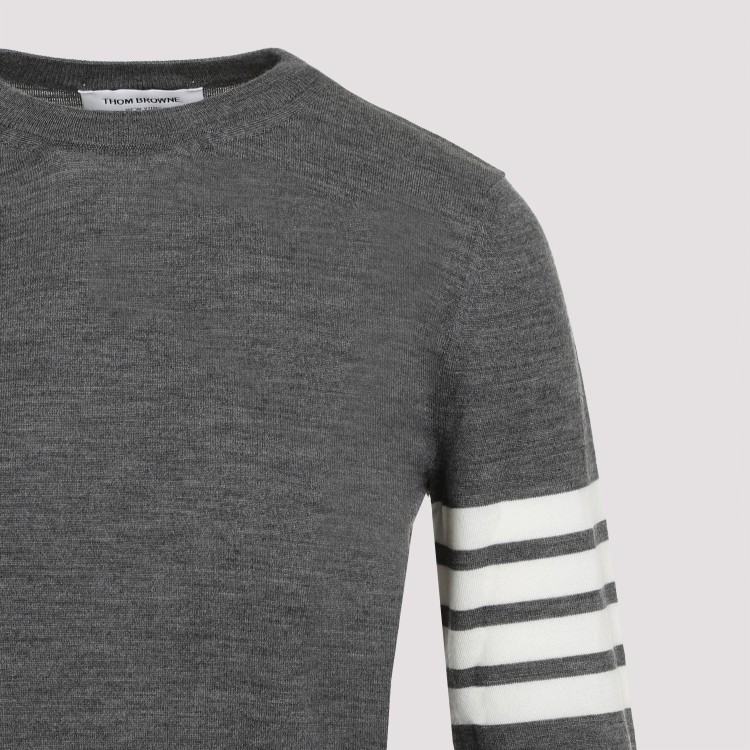 Shop Thom Browne Med Grey Wool Sweater