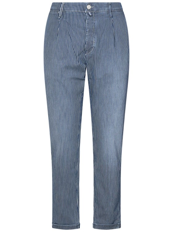 Shop Jacob Cohen Slim Fit Cropped Trousers In Blue