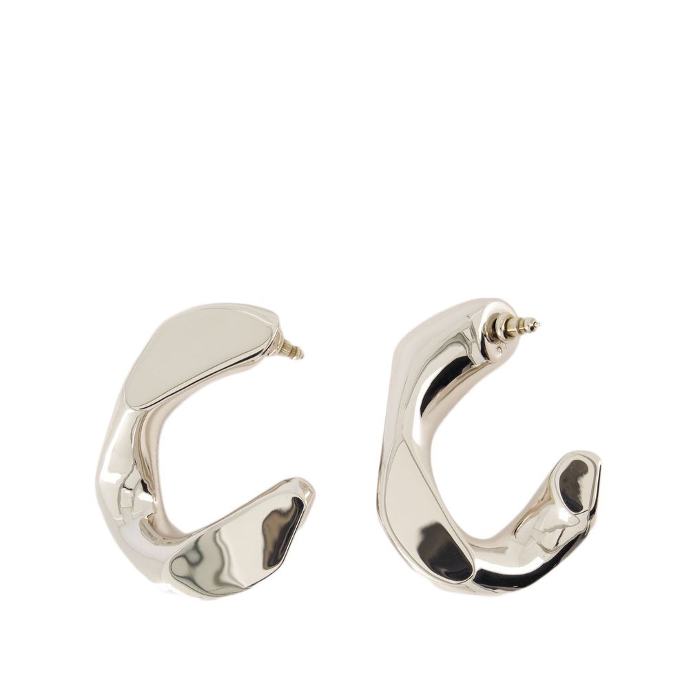 Alexander Mcqueen Women's Chain Hoop Earrings In Silver