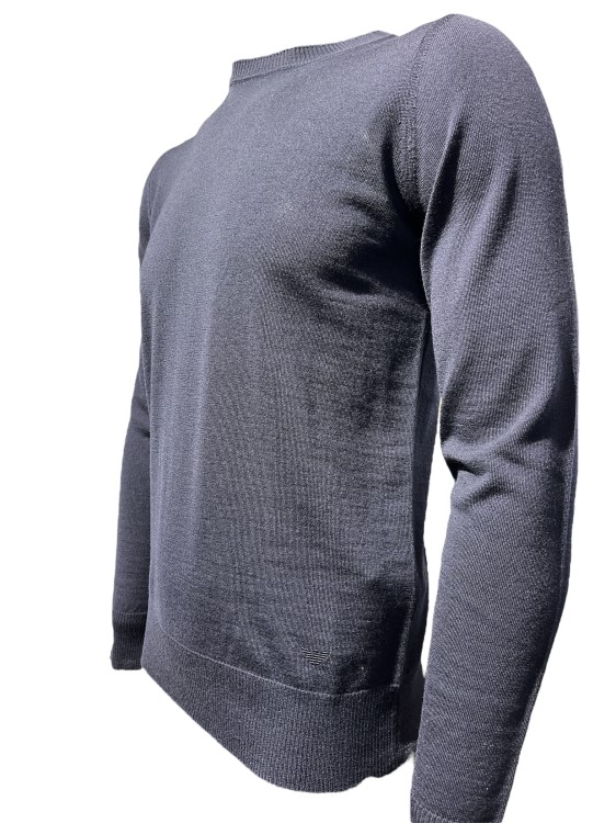 Shop Emporio Armani Blue Virgin Wool Knitwear In Grey