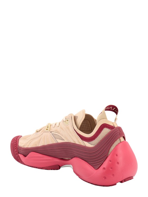 Shop Lanvin Mesh And Leather Sneakers In Pink