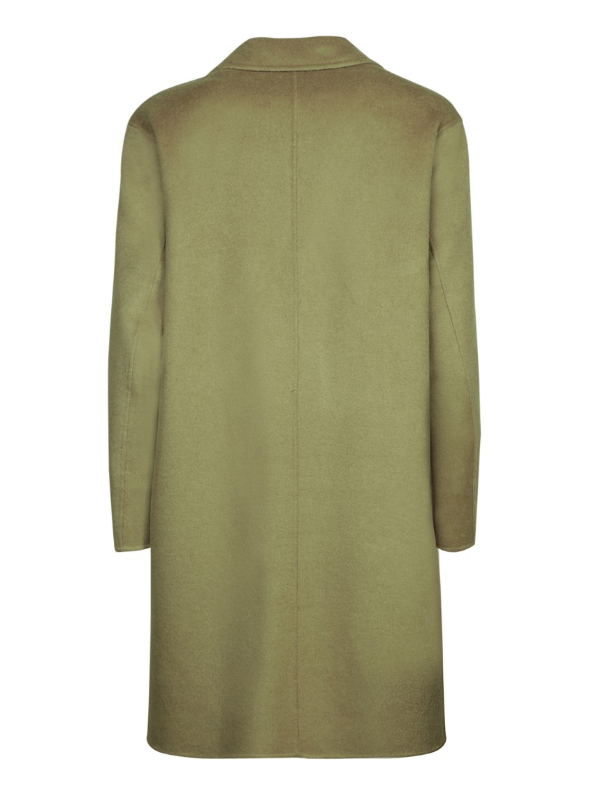 Amaranto Wool Blend Coat With Classic Lapel And Button Closure In Green
