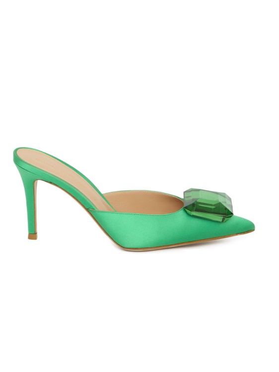 Gianvito Rossi Embellished Heeled Mules In Green