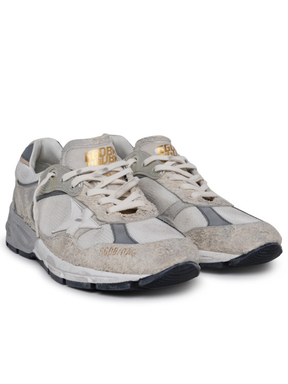 Shop Golden Goose Dad Star White And Grey Cowhide Blend Sneakers
